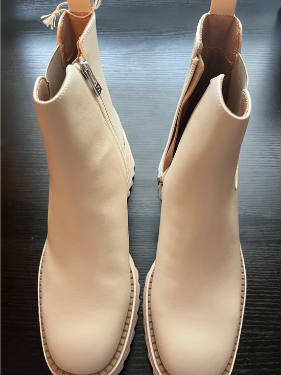 Sam & Libby Shoes - Sam & Libby Beige Cream Ankle Booties with Side Zip